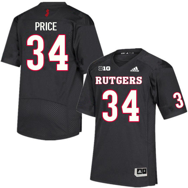 Men #34 Q'yaeir Price Rutgers Scarlet Knights College Football Jerseys Sale-Black